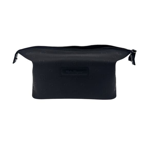 SALVATORE FERRAGAMO Gancini Embossed Toiletry Dopp Kit Bag in Black - Picture 3 of 13